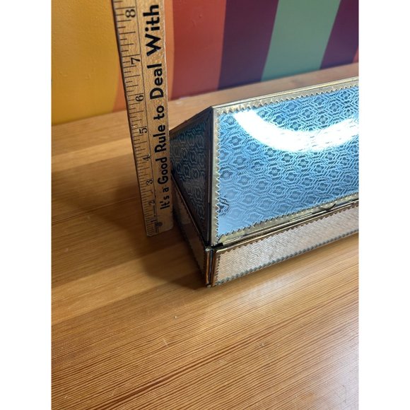 Vintage brass and glass mirrored jewellery box catch all - Picture 5 of 6